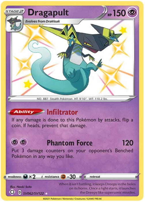 Dragapult SV062/SV122 Shiny Rare Pokemon Card (Shining Fates)