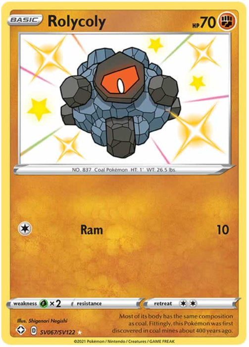 Rolycoly SV067/SV122 Shiny Rare Pokemon Card (Shining Fates)