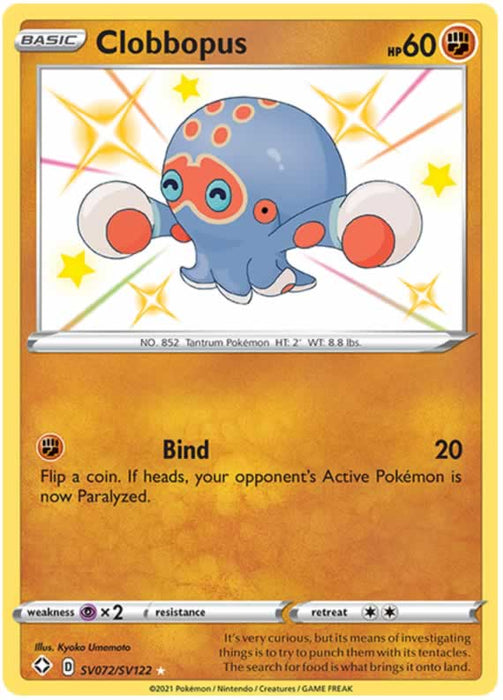 Clobbopus SV072/SV122 Shiny Rare Pokemon Card (Shining Fates)