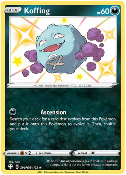 Koffing SV076/SV122 Shiny Rare Pokemon Card (Shining Fates)