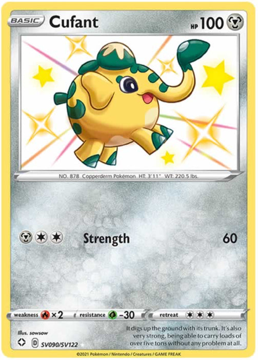 Cufant SV090/SV122 Shiny Rare Pokemon Card (Shining Fates)