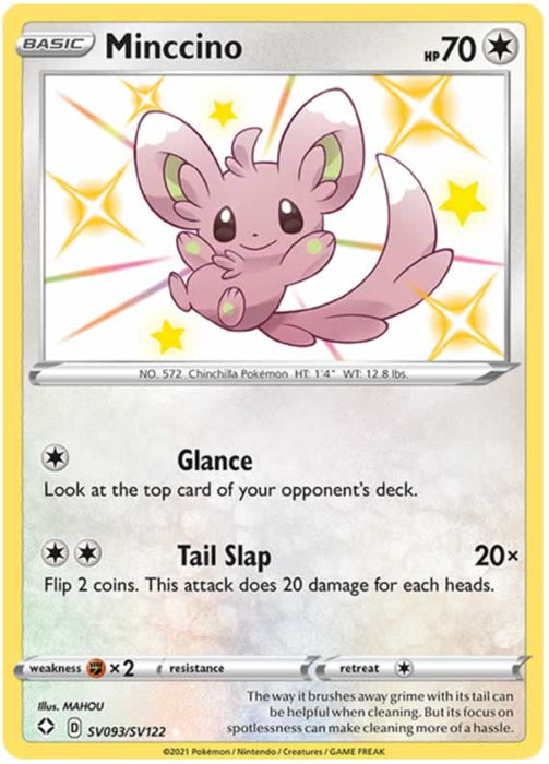 Minccino SV093/SV122 Shiny Rare Pokemon Card (Shining Fates)