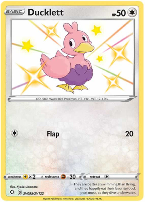 Ducklett SV095/SV122 Shiny Rare Pokemon Card (Shining Fates)