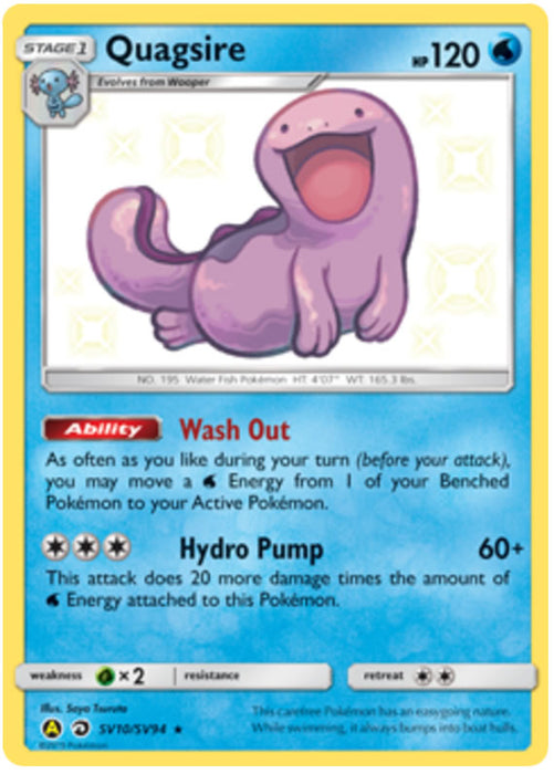 Quagsire SV10/SV94 Shiny Rare Pokemon Card (Hidden Fates)