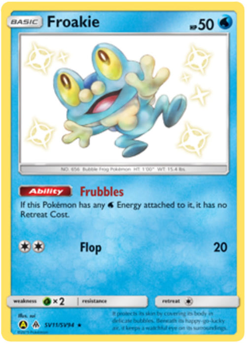 Froakie SV11/SV94 Shiny Rare Pokemon Card (Hidden Fates)