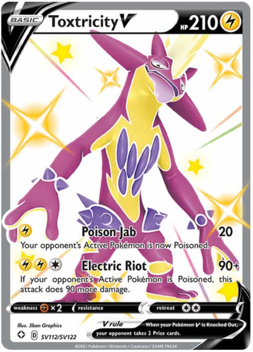 Toxtricity V SV112/SV122 Shiny Rare Pokemon Card (Shining Fates)