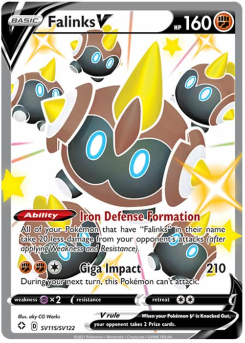 Falinks V SV115/SV122 Shiny Rare Pokemon Card (Shining Fates)