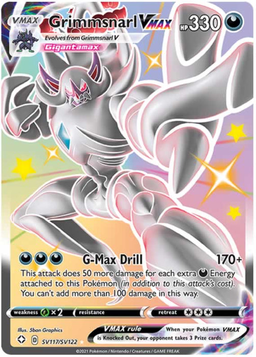 Grimmsnarl VMAX SV117/SV122 Shiny Rare Pokemon Card (Shining Fates)