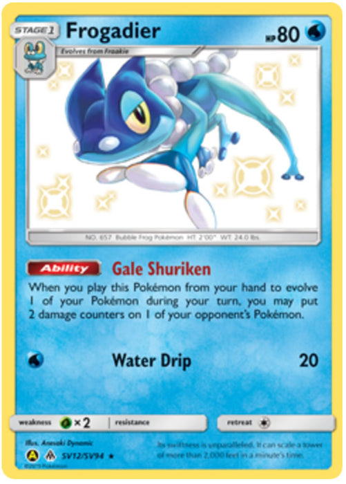 Frogadier SV12/SV94 Shiny Rare Pokemon Card (Hidden Fates)