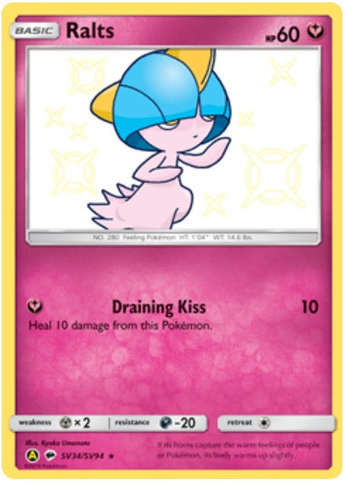 Ralts SV34/SV94 Shiny Rare Pokemon Card (Hidden Fates)