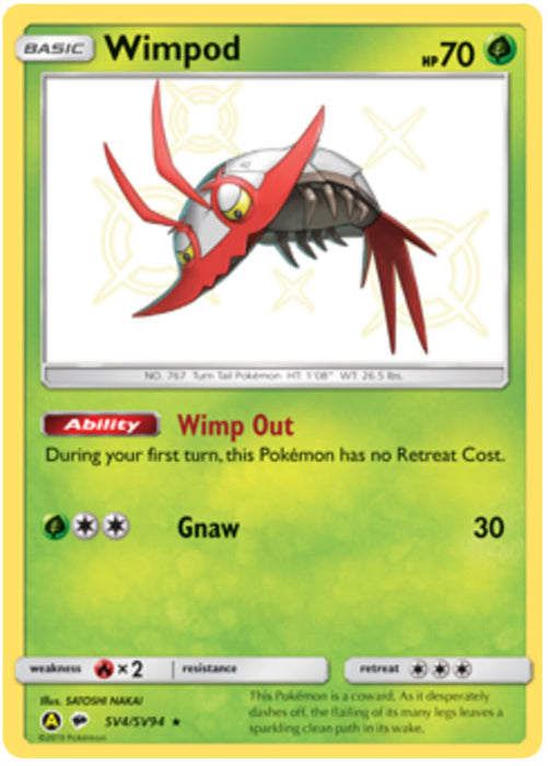 Wimpod SV4/SV94 Shiny Rare Pokemon Card (Hidden Fates)