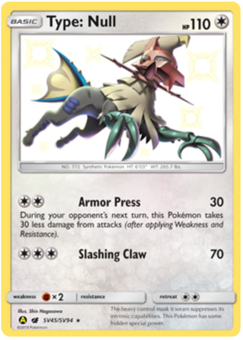 Type: Null SV45/SV94 Shiny Rare Pokemon Card (Hidden Fates)