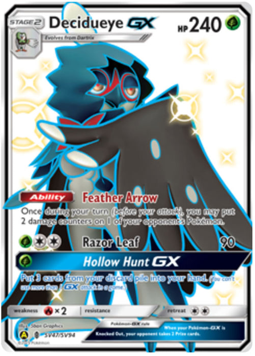 Decidueye GX SV47/SV94 Ultra Rare Pokemon Card (Hidden Fates)