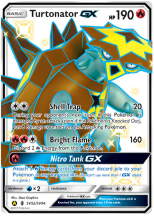 Turtonator GX SV52/SV94 Ultra Rare Pokemon Card (Hidden Fates)