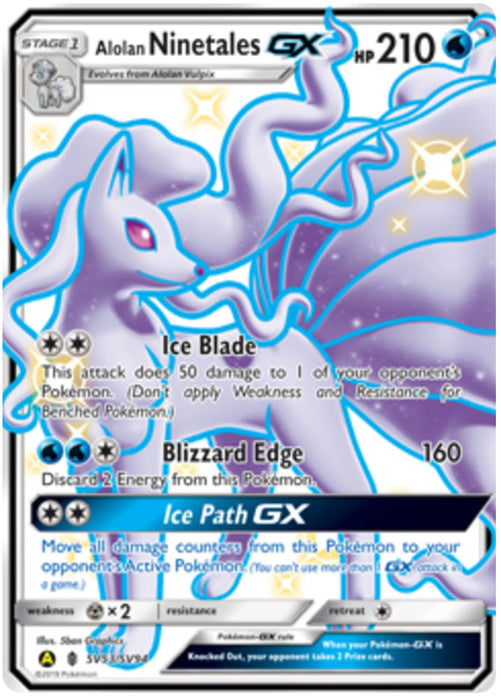 Alolan Ninetales GX SV53/SV94 Ultra Rare Pokemon Card (Hidden Fates)