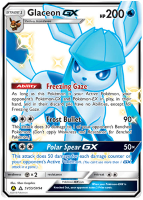 Glaceon GX SV55/SV94 Ultra Rare Pokemon Card (Hidden Fates)