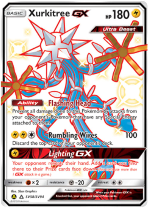 Xurkitree GX SV58/SV94 Ultra Rare Pokemon Card (Hidden Fates)