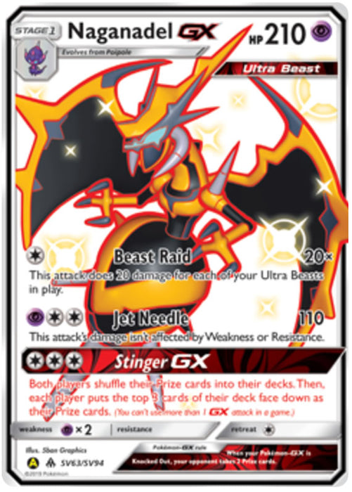 Naganadel GX SV63/SV94 Ultra Rare Pokemon Card (Hidden Fates)