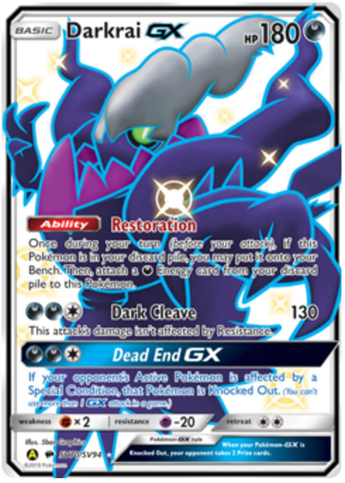 Darkrai GX SV70/SV94 Ultra Rare Pokemon Card (Hidden Fates)