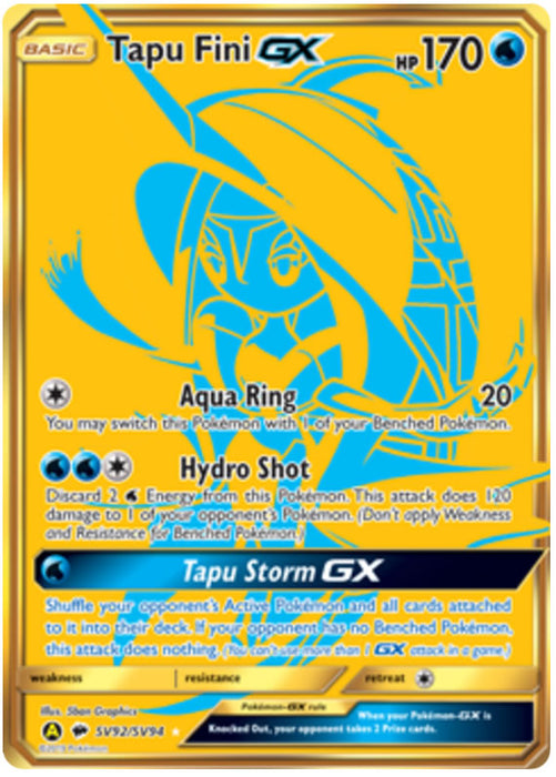 Tapu Fini GX SV92/SV94 Secret Rare Pokemon Card (Hidden Fates)