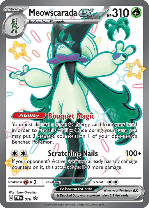 Meowscarada ex SVP078 Pokemon Promo Card (Scarlet & Violet Promo Series)