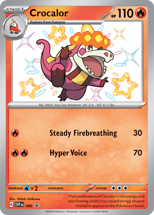 Crocalor SVP080 Pokemon Promo Card (Scarlet & Violet Promo Series)