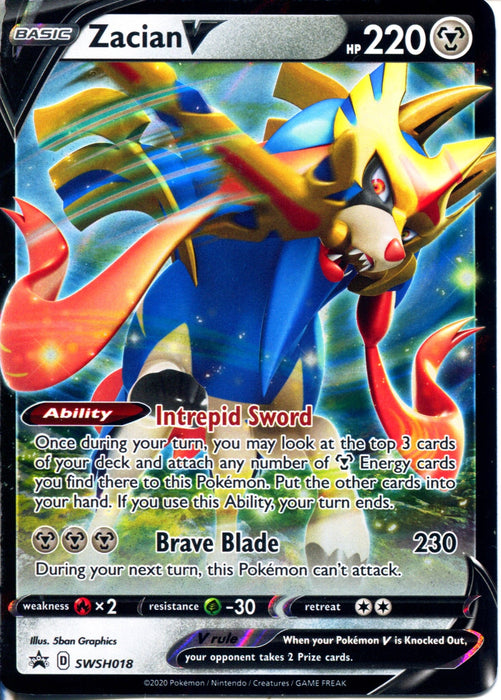 Zacian V SWSH018 Pokemon Promo Card (SWSH Promo Series)