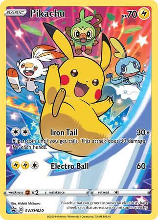 Pikachu SWSH020 Pokemon Promo Card (Sword & Shield Promo Series)