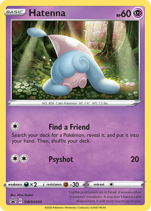 Hatenna SWSH040 Pokemon Promo Card (SWSH Promo Series)