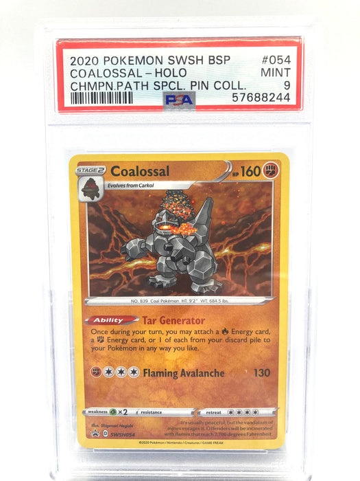 Coalossal SWSH054 Holo PSA 9 Graded Pokemon Card (Champions Path)