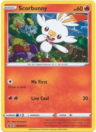 Scorbunny SWSH071 Holo Pokemon Promo Card (Sword & Shield Promo Series)