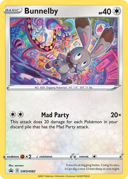 Bunnelby SWSH082 Holo Pokemon Card (Shining Fates Promo Series)