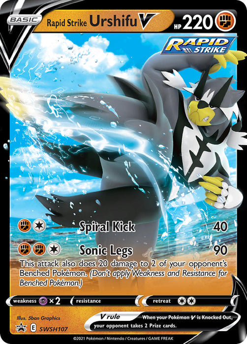 Rapid Strike Urshifu V SWSH107 JUMBO Pokemon Card (SWSH Promo Series)