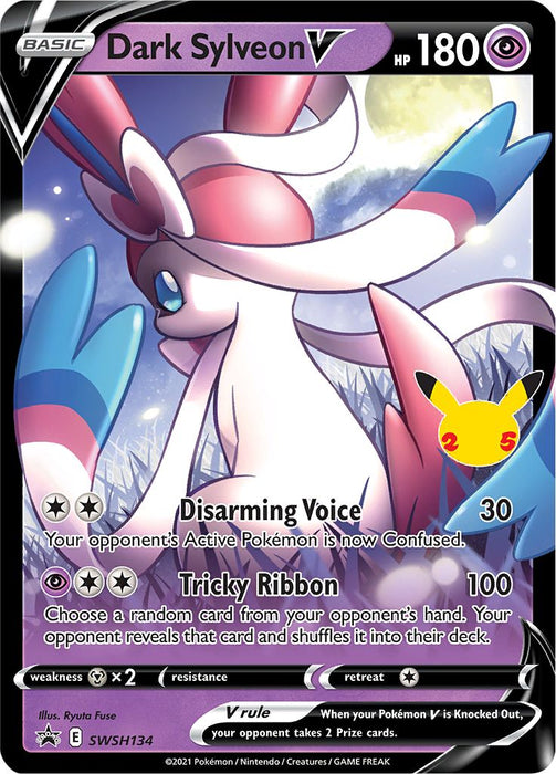 Dark Sylveon V SWSH134 JUMBO OVERSIZED Card (Celebrations Promo Series)