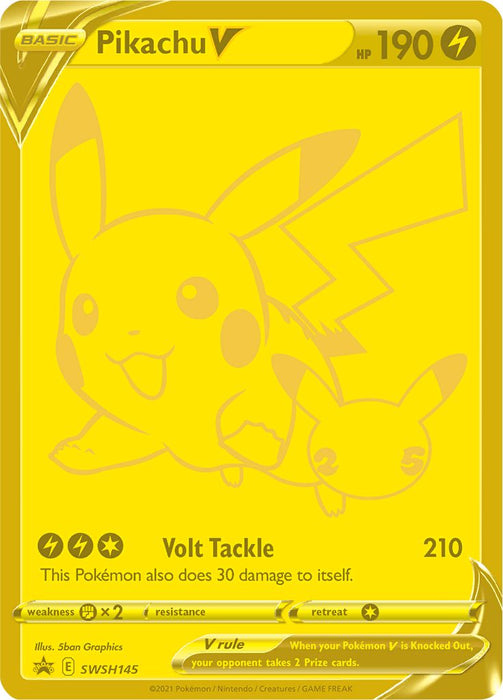 Pikachu V Gold Promo SWSH145 (Celebrations Promo Series)