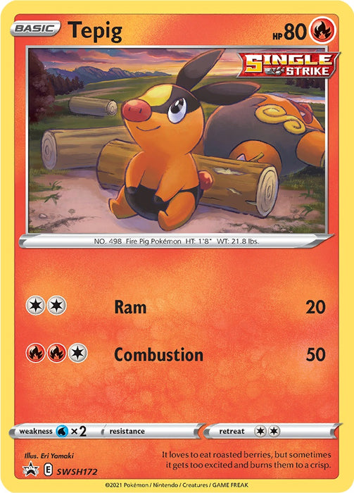 Tepig SWSH172 Holo Pokemon Promo Card (SWSH Promo Series)