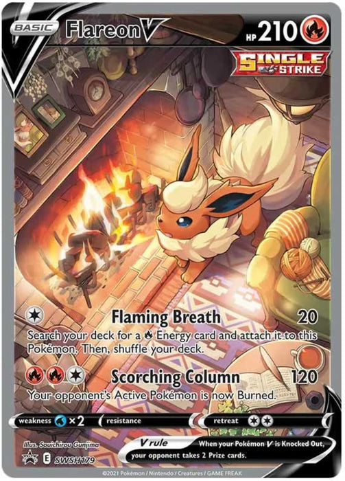 Flareon V SWSH179 Full Art Pokemon Promo Card (SWSH Promo Series)