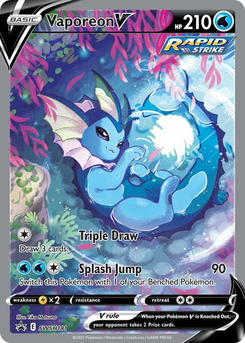 Vaporeon V SWSH181 Full Art Pokemon Promo Card (SWSH Promo Series)