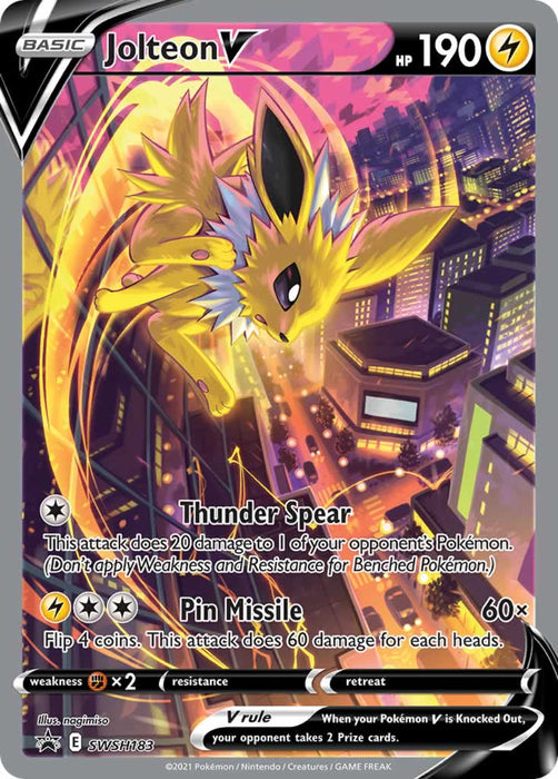 Jolteon V SWSH183 Full Art Pokemon Promo Card (SWSH Promo Series)