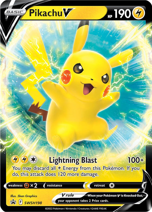 Pikachu V SWSH198 JUMBO OVERSIZED Pokemon Promo Card (SWSH Promo Serie — Titan Cards Ltd
