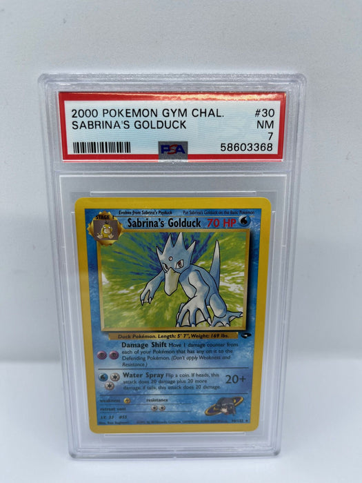 Sabrina's Golduck 30/132 PSA 7 Rare Pokemon Card (2000 Pokemon Gym Chal)