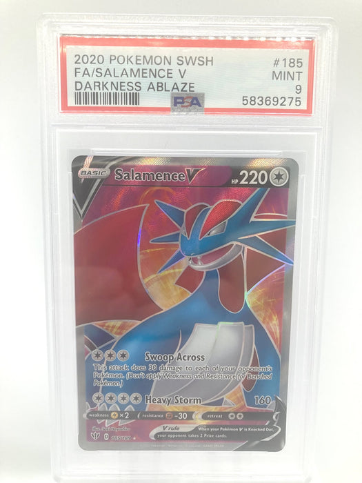 Salamence V 185/189 PSA 9 Mint Graded Pokemon Card