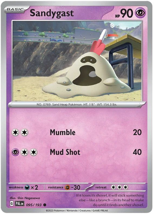 Sandygast 095/193 Common Pokemon Card (SV2 Paldea Evolved)