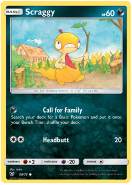 Scraggy 50/73 Common Pokemon Card (Shining Legends)