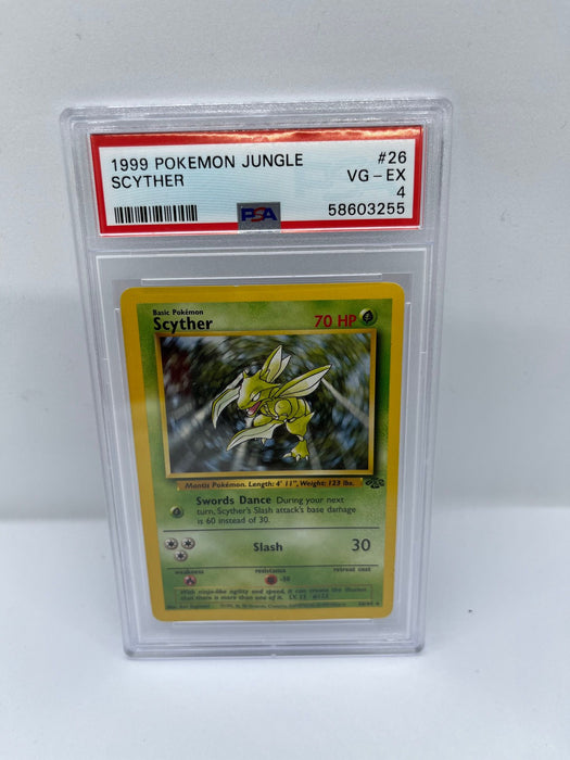 Scyther 26/64 PSA 4 Graded Rare Pokemon Card (1999 Pokemon Jungle)