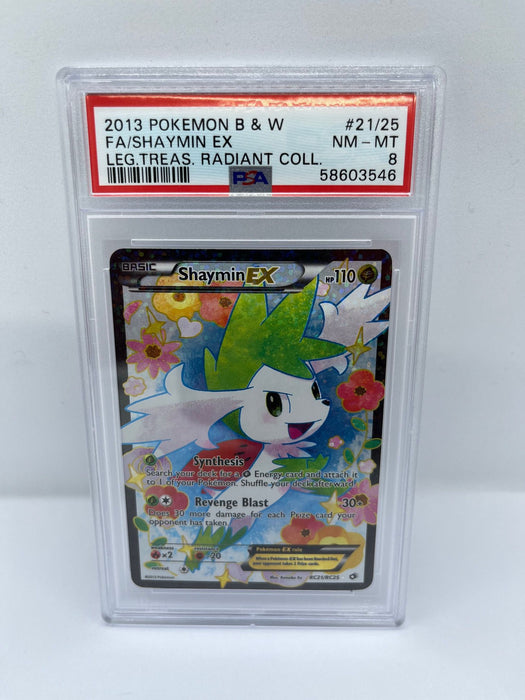 Shaymin EX RC21/RC25 PSA 8 Graded Pokemon Card (Leg Treas Radiant Collection)