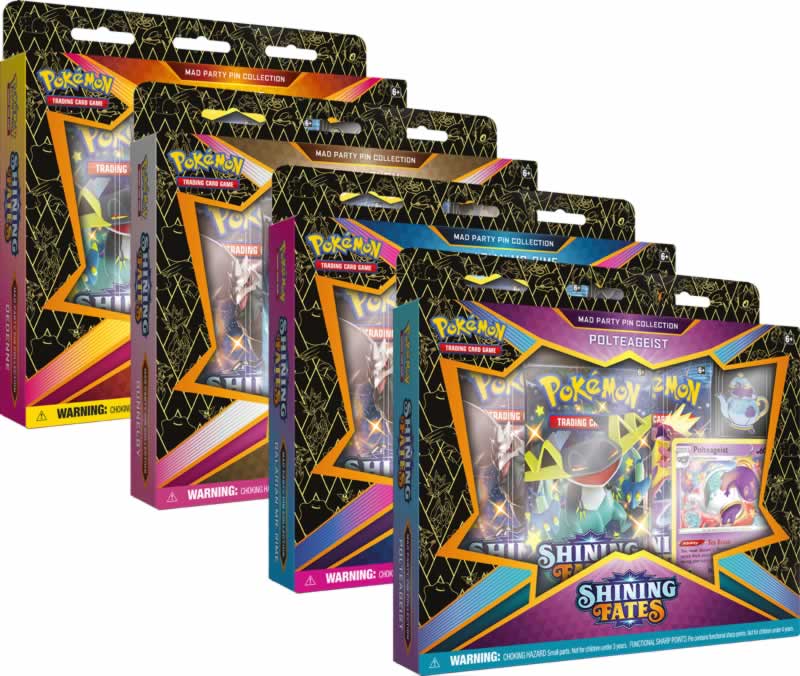 Pokemon Shining Fates Mad Party Pin Collection (Bundle of 4)