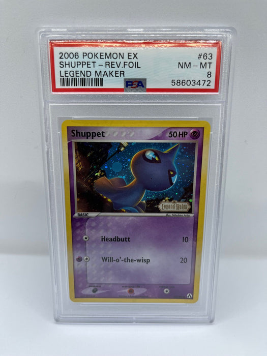 Shuppet 63/92 PSA 8 Graded Common Pokemon Card (2006 Pokemon Ex - Legend Maker)