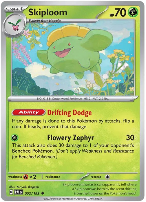 Skiploom 002/193 Uncommon Pokemon Card (SV2 Paldea Evolved)