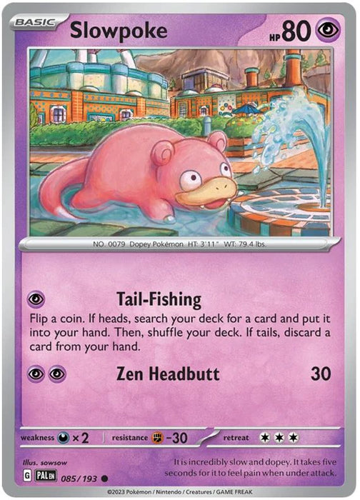 Slowpoke 085/193 Common Pokemon Card (SV2 Paldea Evolved)